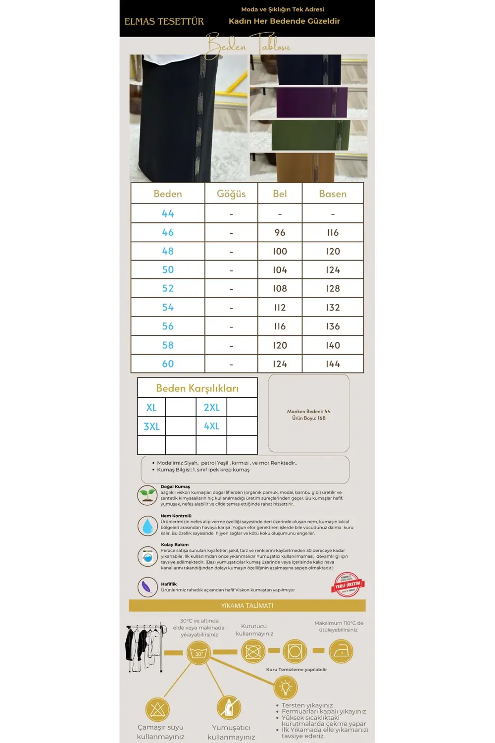 Kadın Tesettür Giyim Büyük Beden Yan Taşlı Kalem Etek