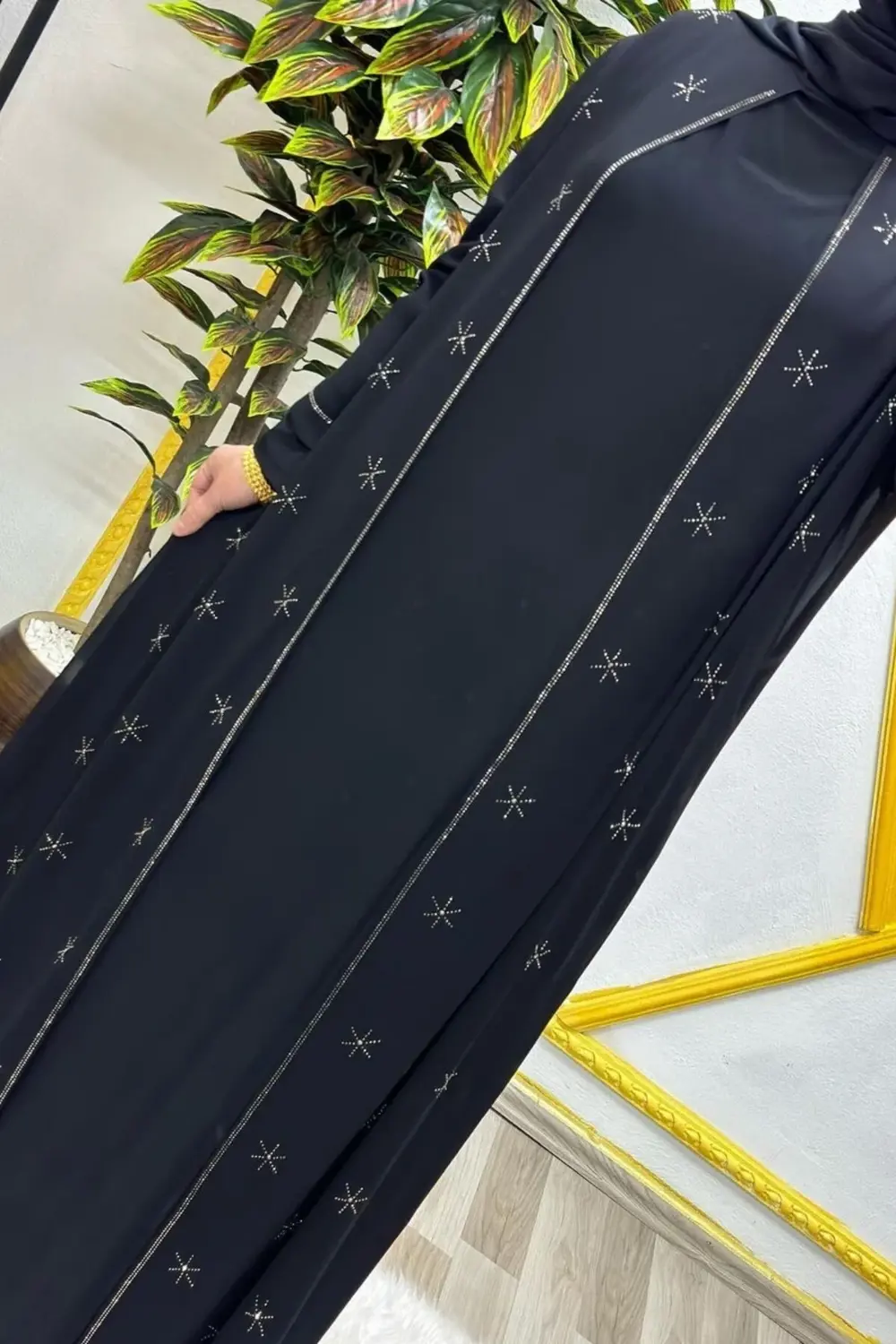 Kadın Tesettür Giyim Büyük Beden Yıldız Taşlı Abiye