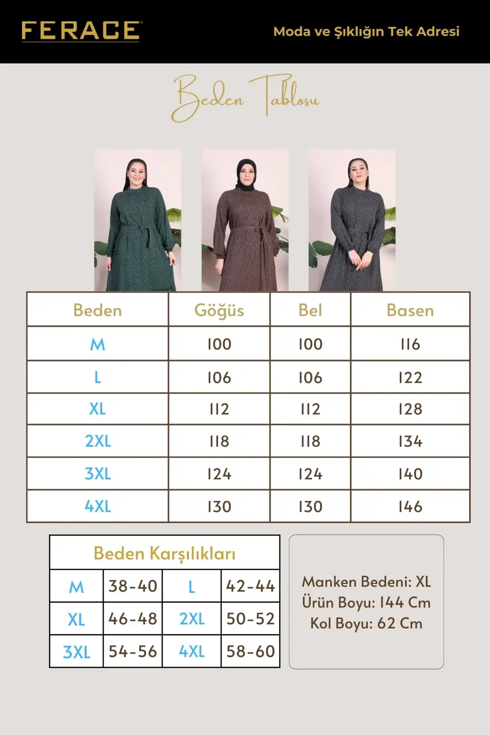 Kadın Tesettür Giyim Elbise Büyük Beden Giyim Hakim Yaka Çıtır De