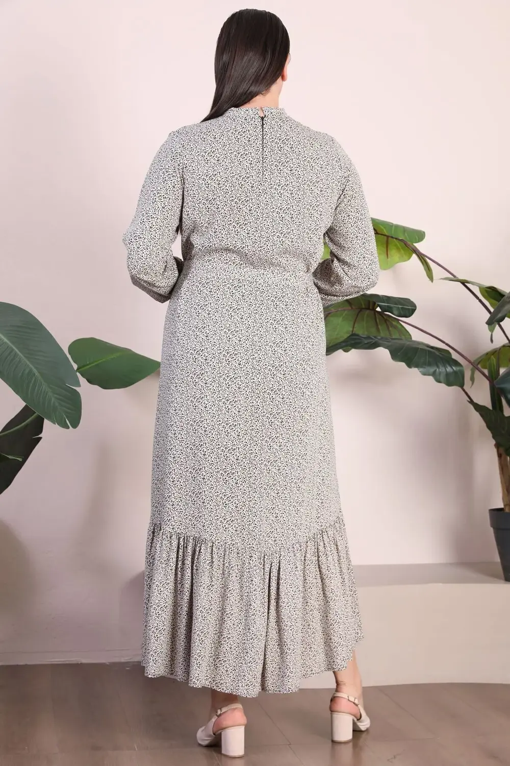 Kadın Tesettür Giyim Elbise Büyük Beden Giyim Hakim Yaka Çıtır De