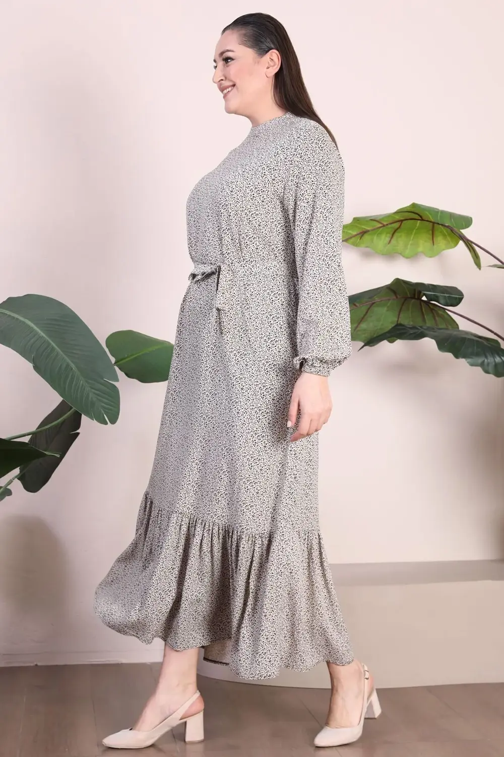 Kadın Tesettür Giyim Elbise Büyük Beden Giyim Hakim Yaka Çıtır De