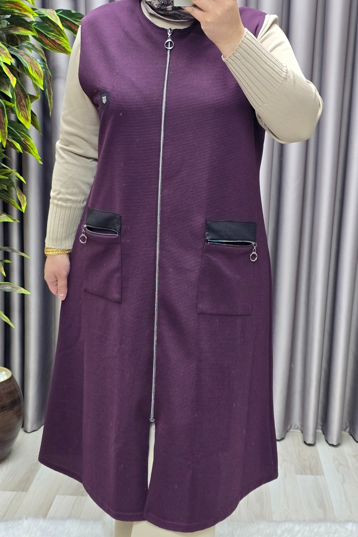 Elmas Tesettür Kadın Tesettür Giyim Büyük Beden Ottoman Yelek