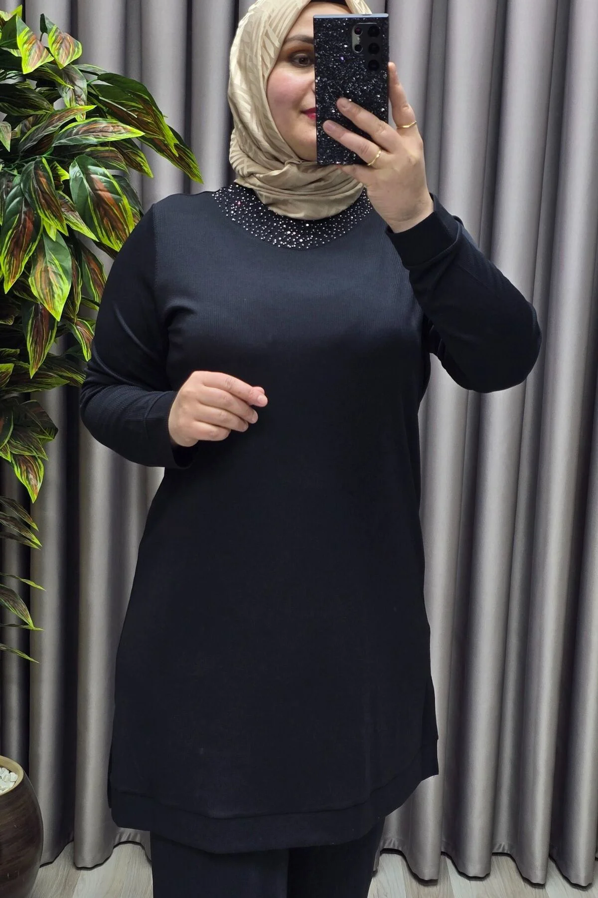 Kadın Tesettür Giyim Büyük Beden Fitilli Pantolonlu Ecrin İkili Takım Kadın Tesettür Giyim Büyük Beden Fitilli Pantolonlu Ecrin İkili Takım