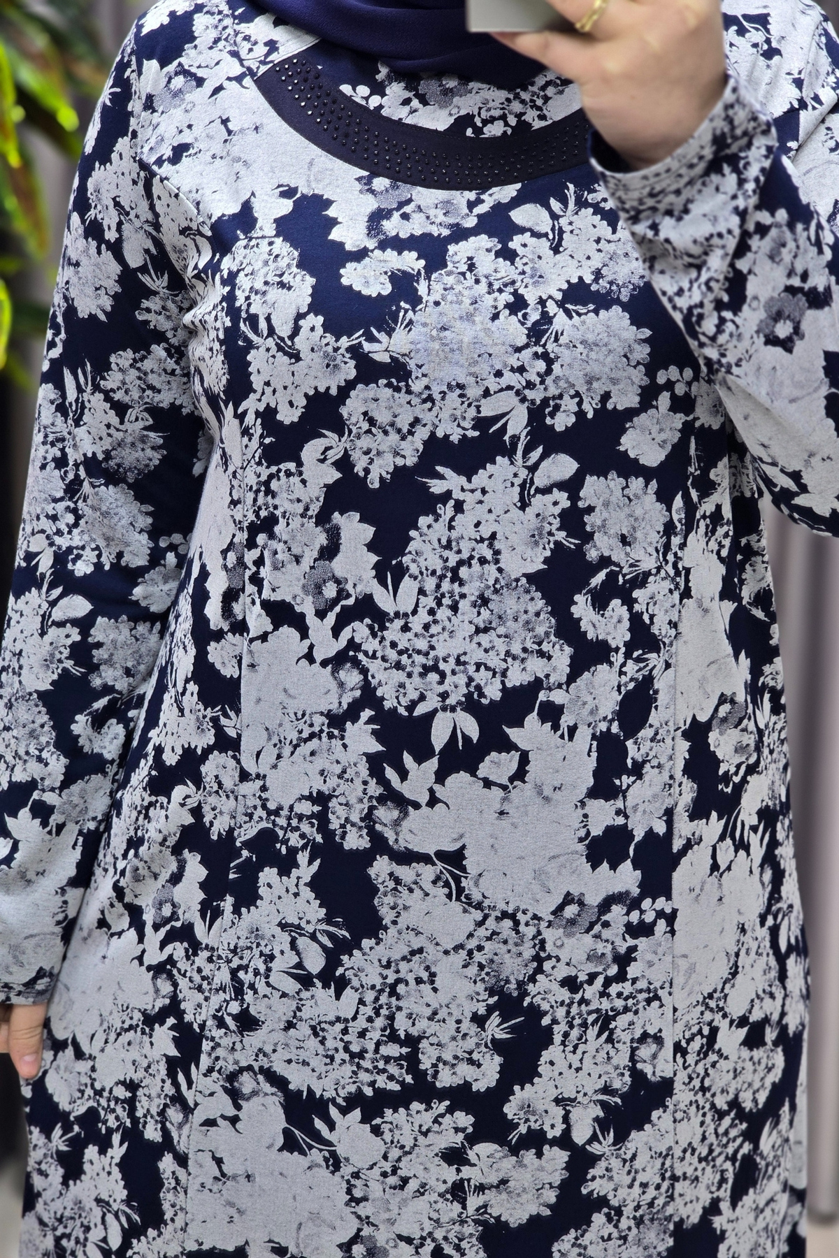 Kadın Tesettür Giyim Büyük Beden Pamuklu Anne Elbise