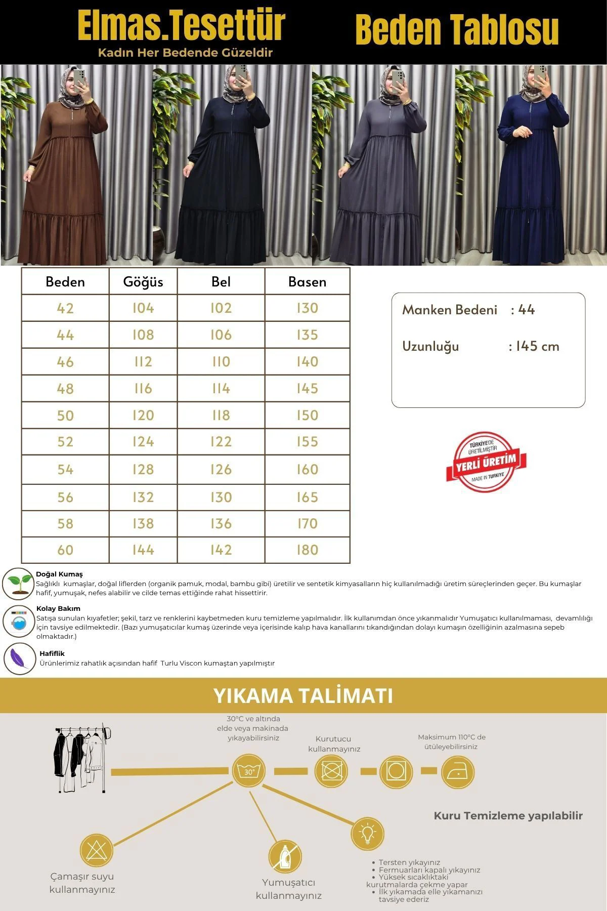 Kadın Tesettür Giyim Büyük Beden İki Katlı Ferace