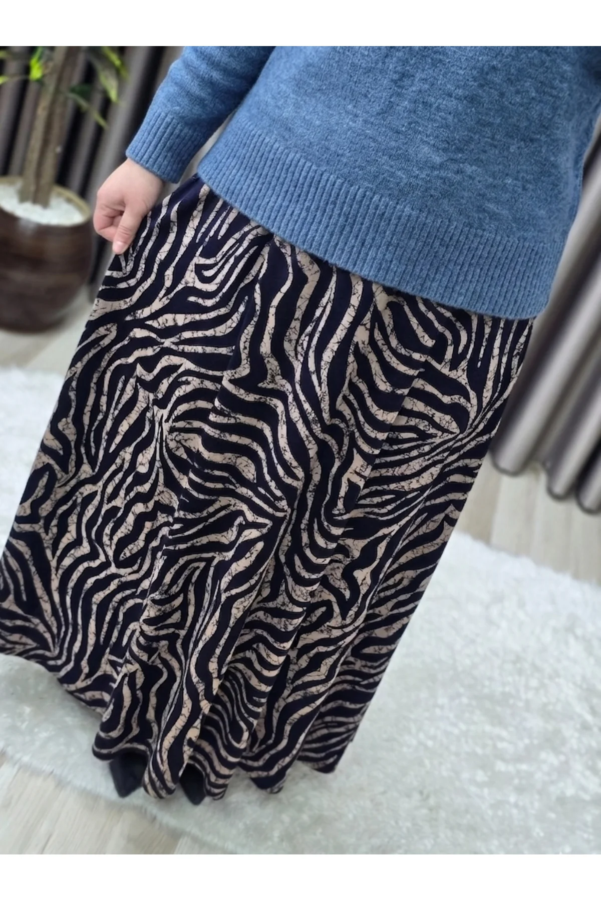 Kadın tesettür Giyim Büyük Beden Zebra Etek