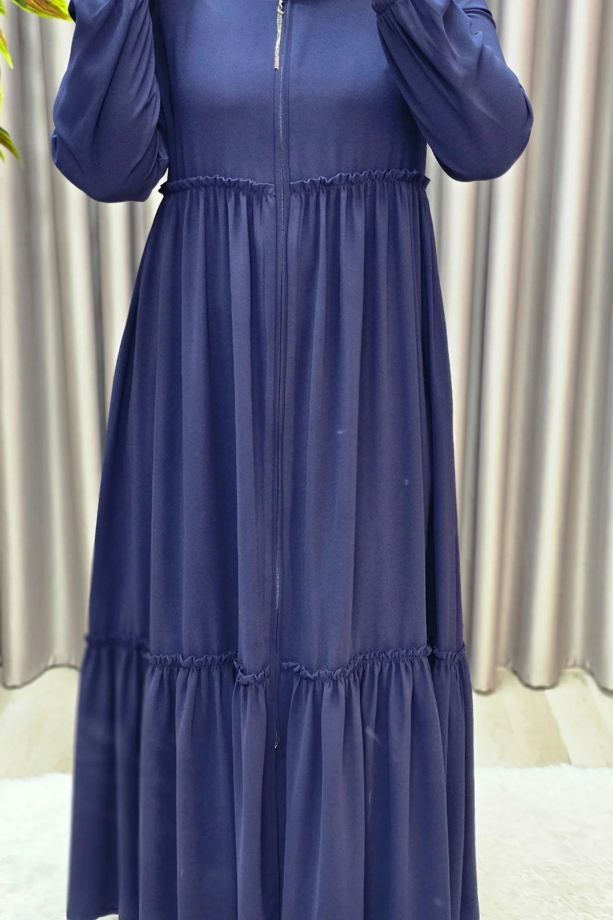 Kadın Tesettür Giyim Büyük Beden İki Katlı Ferace