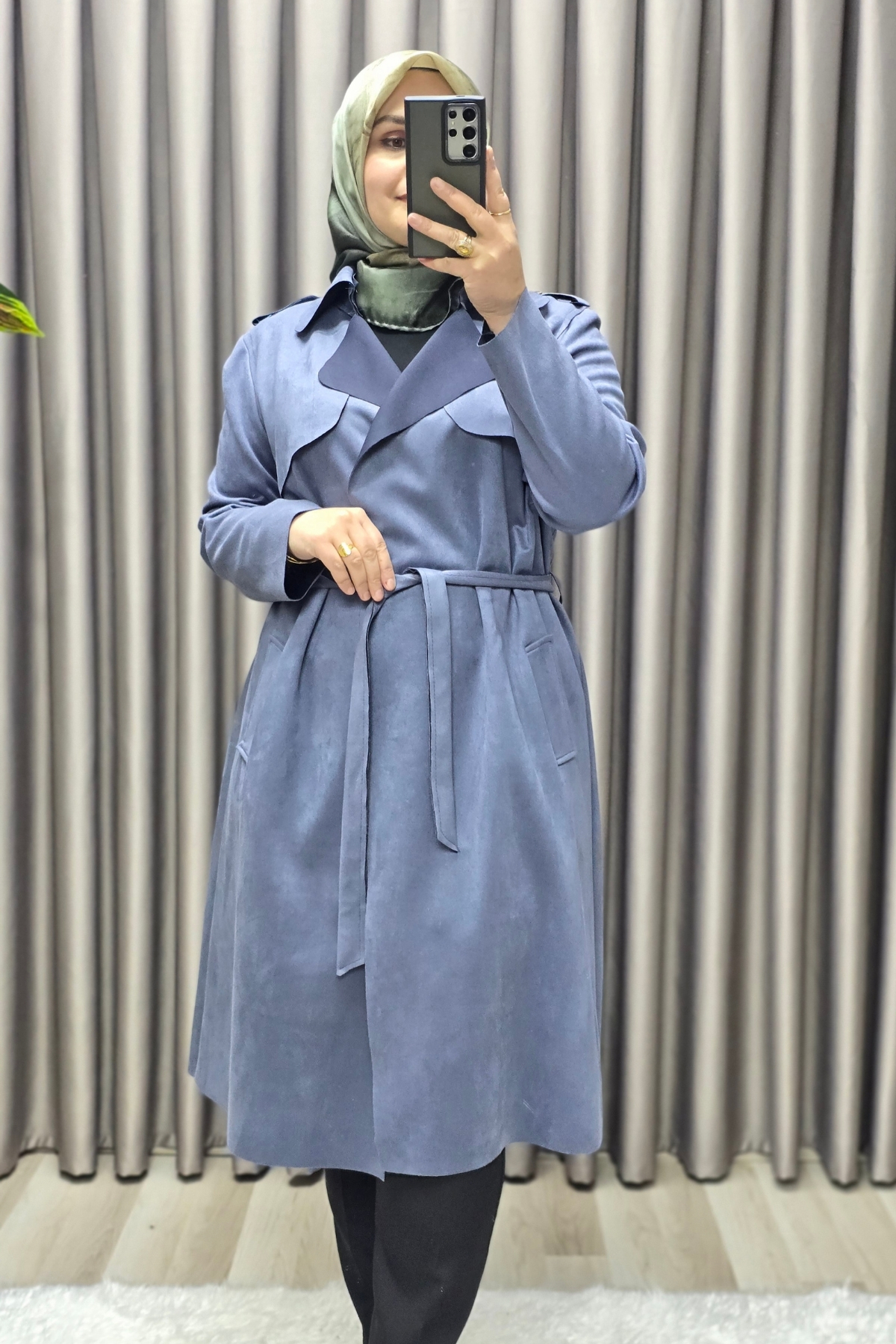 Elmas Tesettür Kadın Tesettür Giyim Büyük Beden Süet Kap