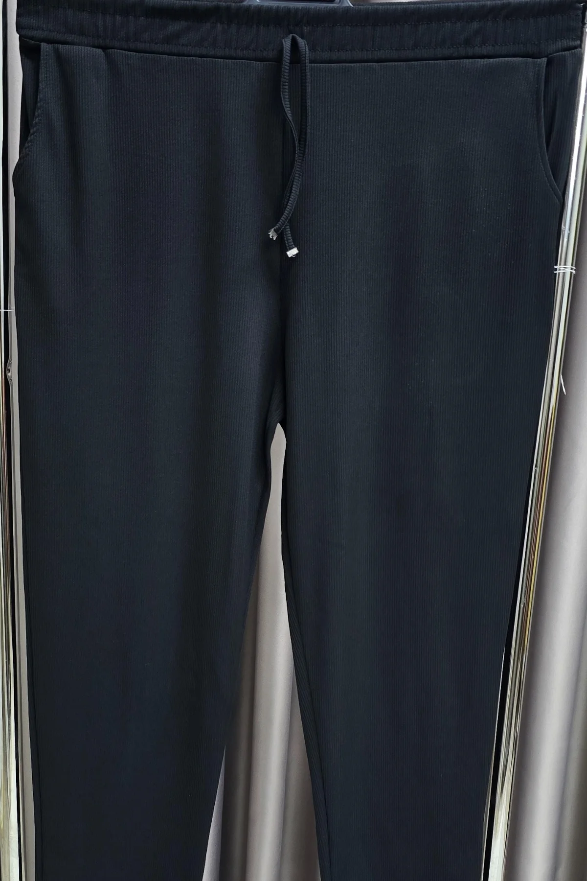 Kadın Tesettür Giyim Büyük Beden Fitilli Örme Pantolon