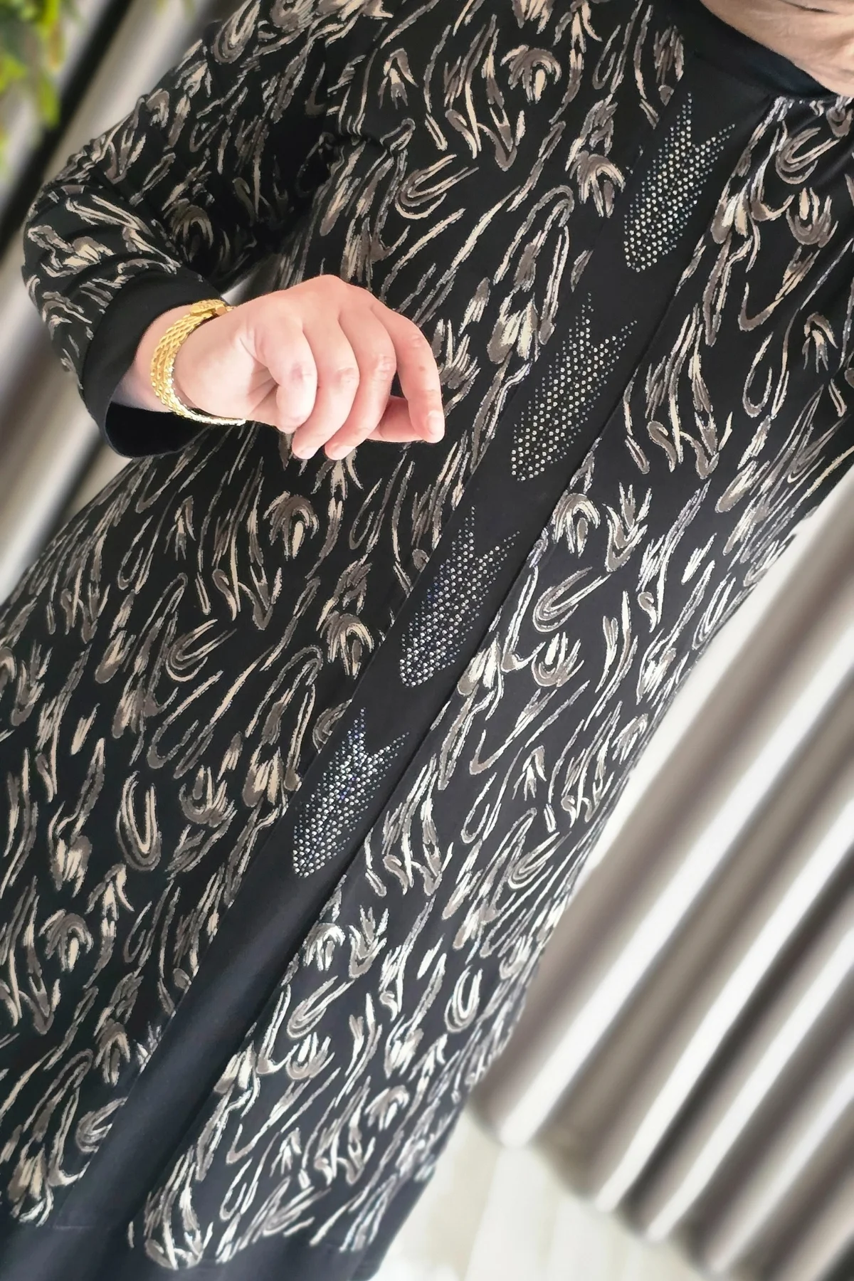 Kadın Tesettür Giyim Büyük Beden Şerit Desenli Nisa Takım