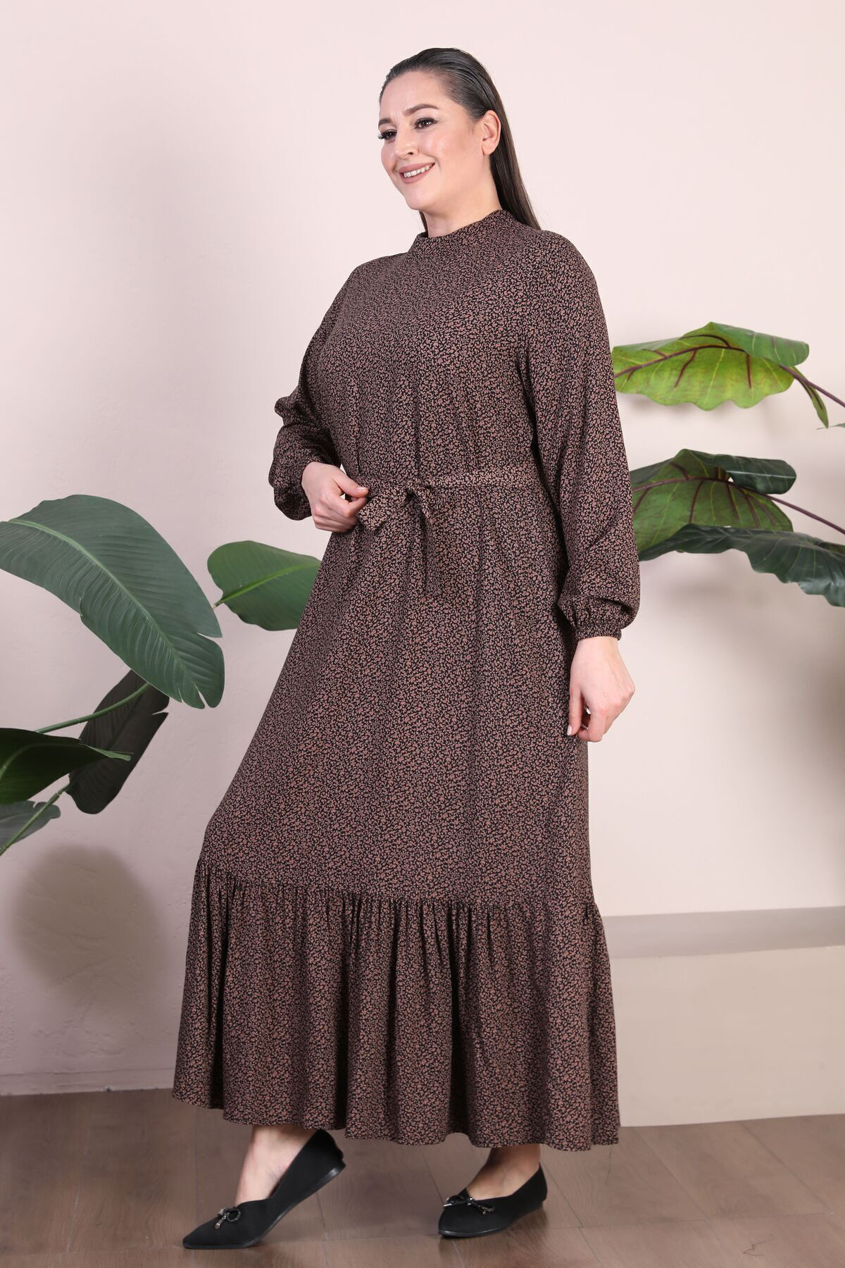 Kadın Tesettür Giyim Elbise Büyük Beden Giyim Hakim Yaka Çıtır De