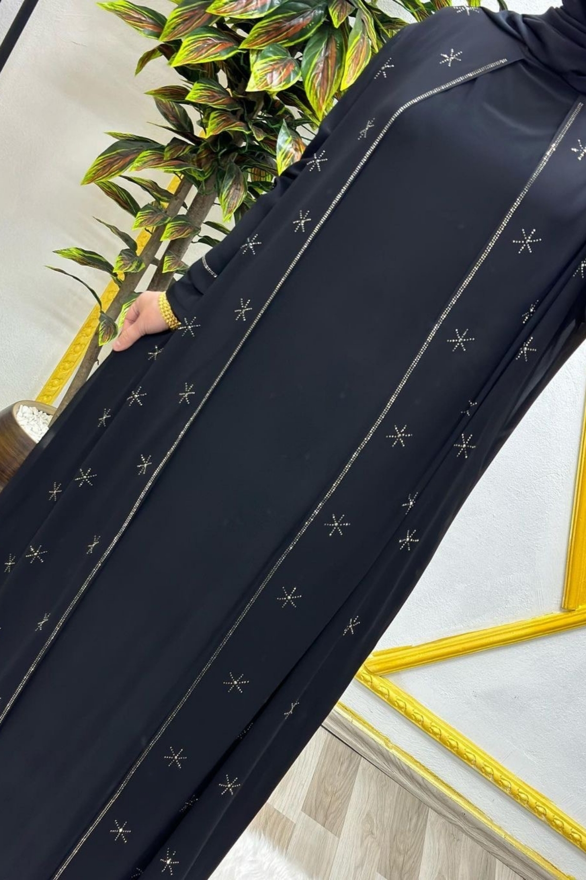 Kadın Tesettür Giyim Büyük Beden Yıldız Taşlı Abiye