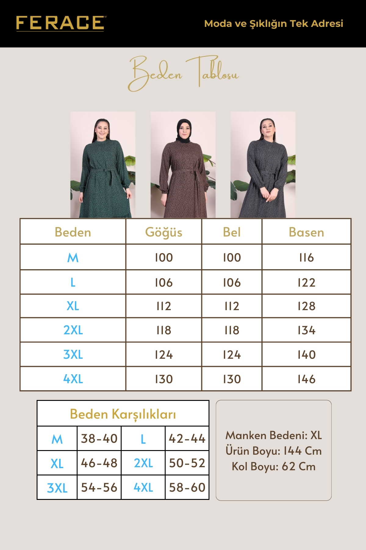 Kadın Tesettür Giyim Elbise Büyük Beden Giyim Hakim Yaka Çıtır De