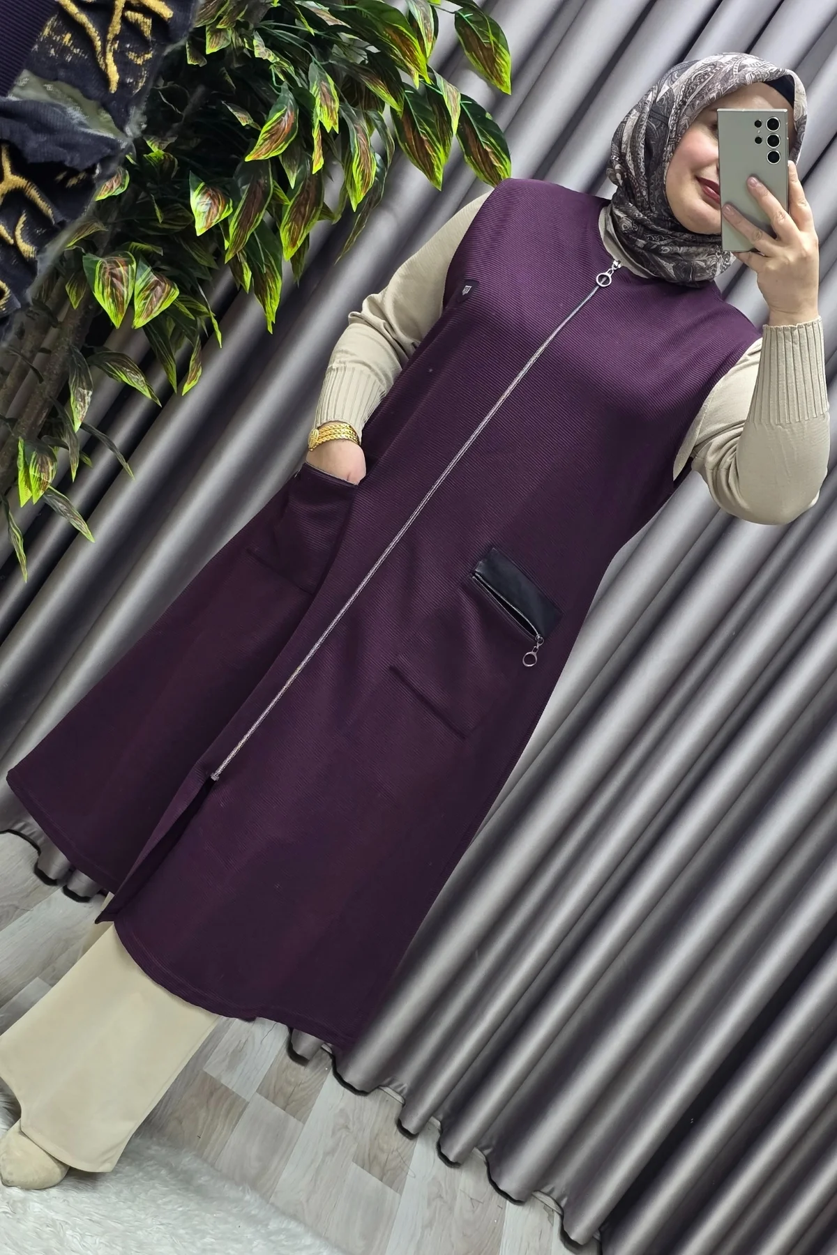 Kadın Tesettür Giyim Büyük Beden Ottoman Yelek