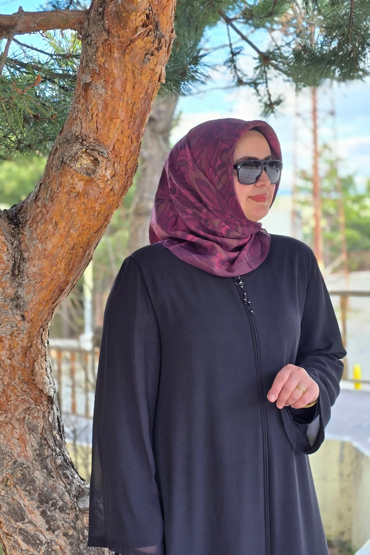 Kadın Tesettür Giyim Büyük Beden Üç Katlı Astarlı Abaya Ferace
