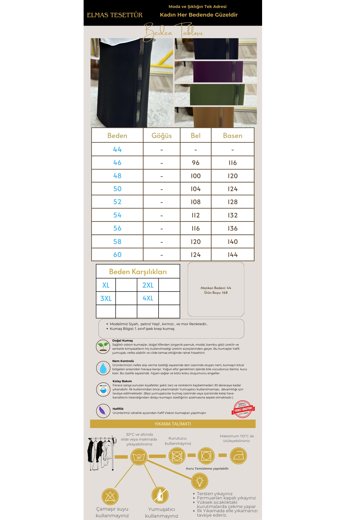 Kadın Tesettür Giyim Büyük Beden Yan Taşlı Kalem Etek