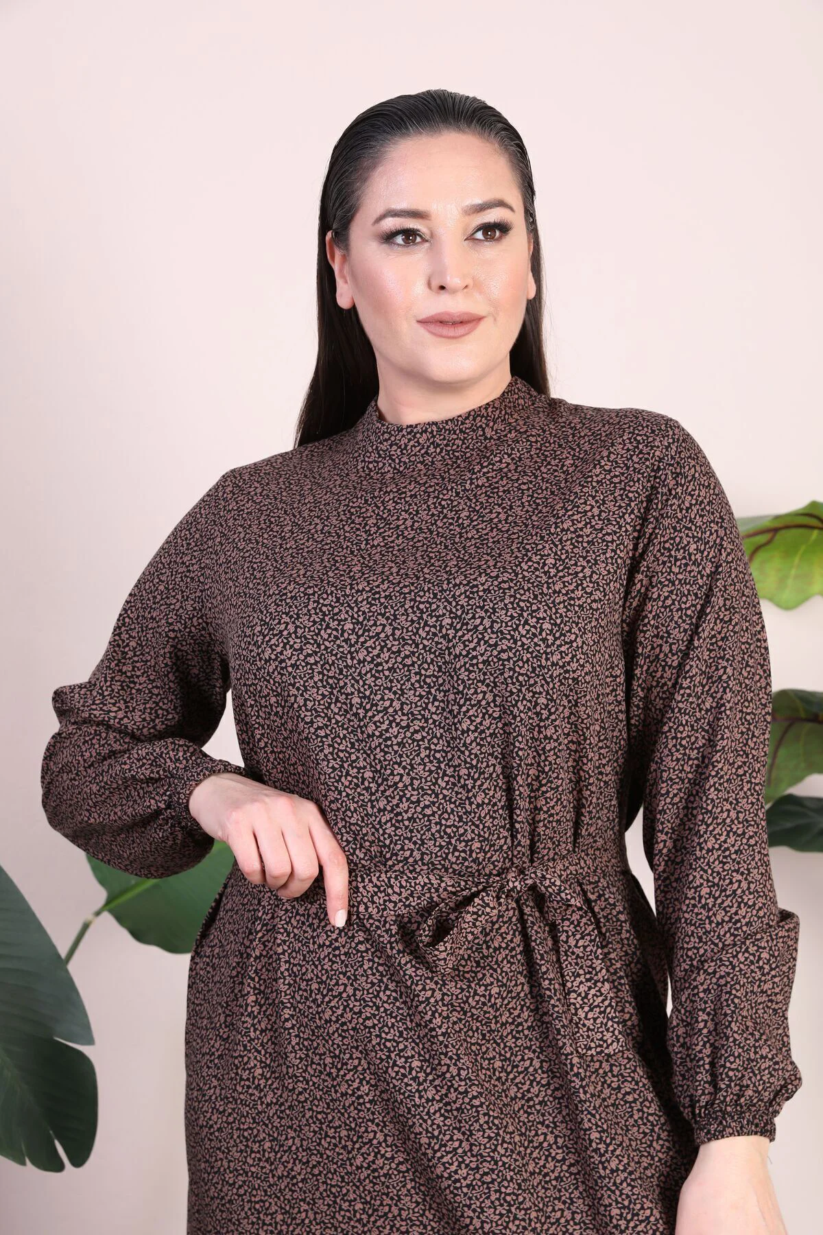 Kadın Tesettür Giyim Elbise Büyük Beden Giyim Hakim Yaka Çıtır De