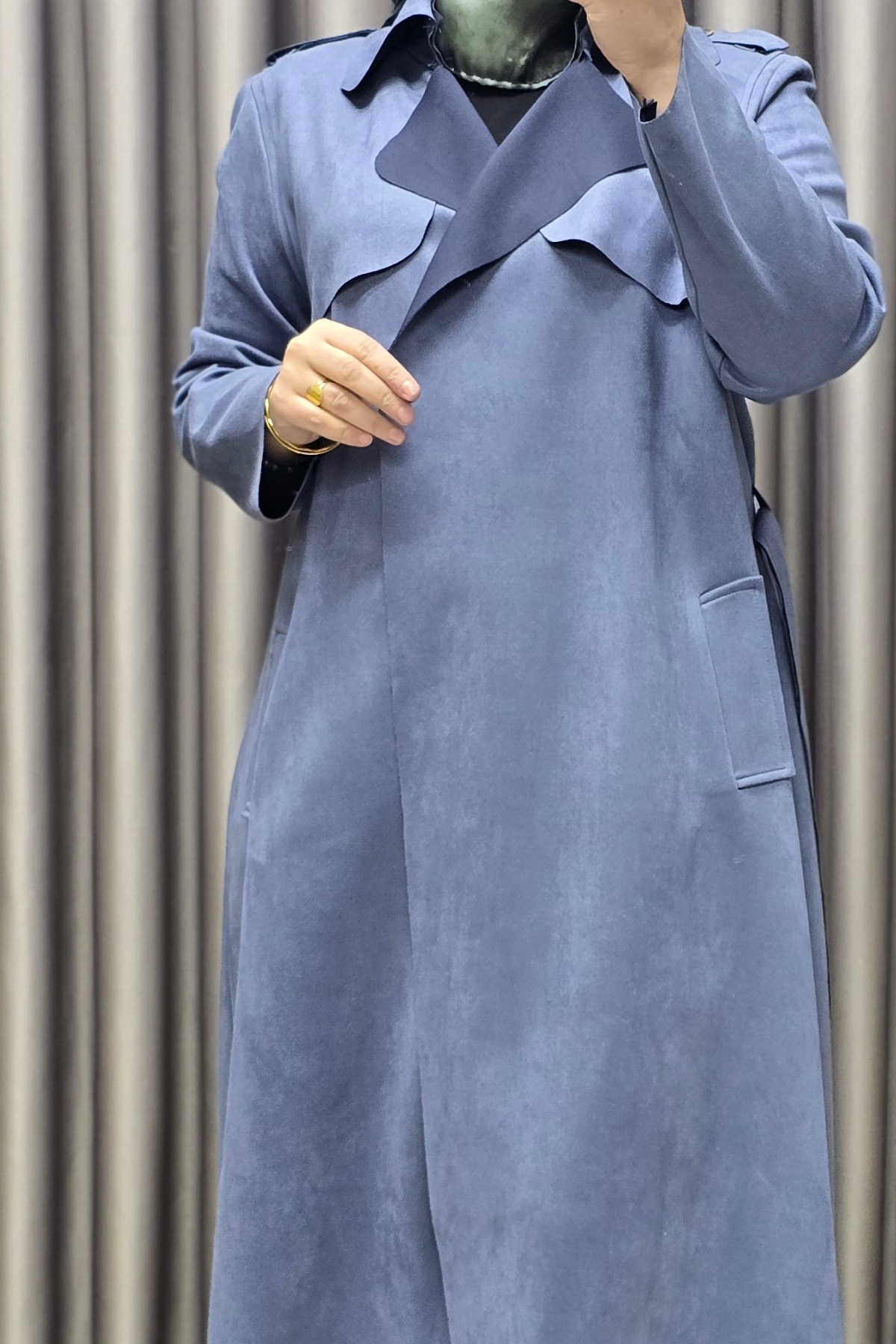 Elmas Tesettür Kadın Tesettür Giyim Büyük Beden Süet Kap