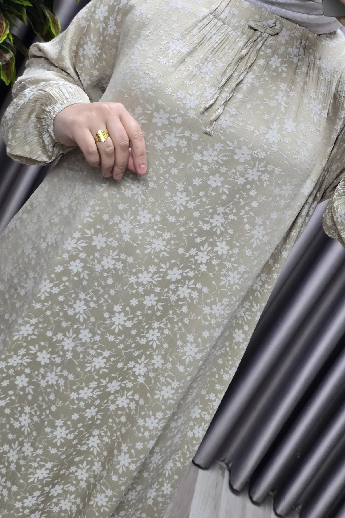 Kadın Tesettür Giyim Büyük Beden Tansel Keten Nida 2 Elbise