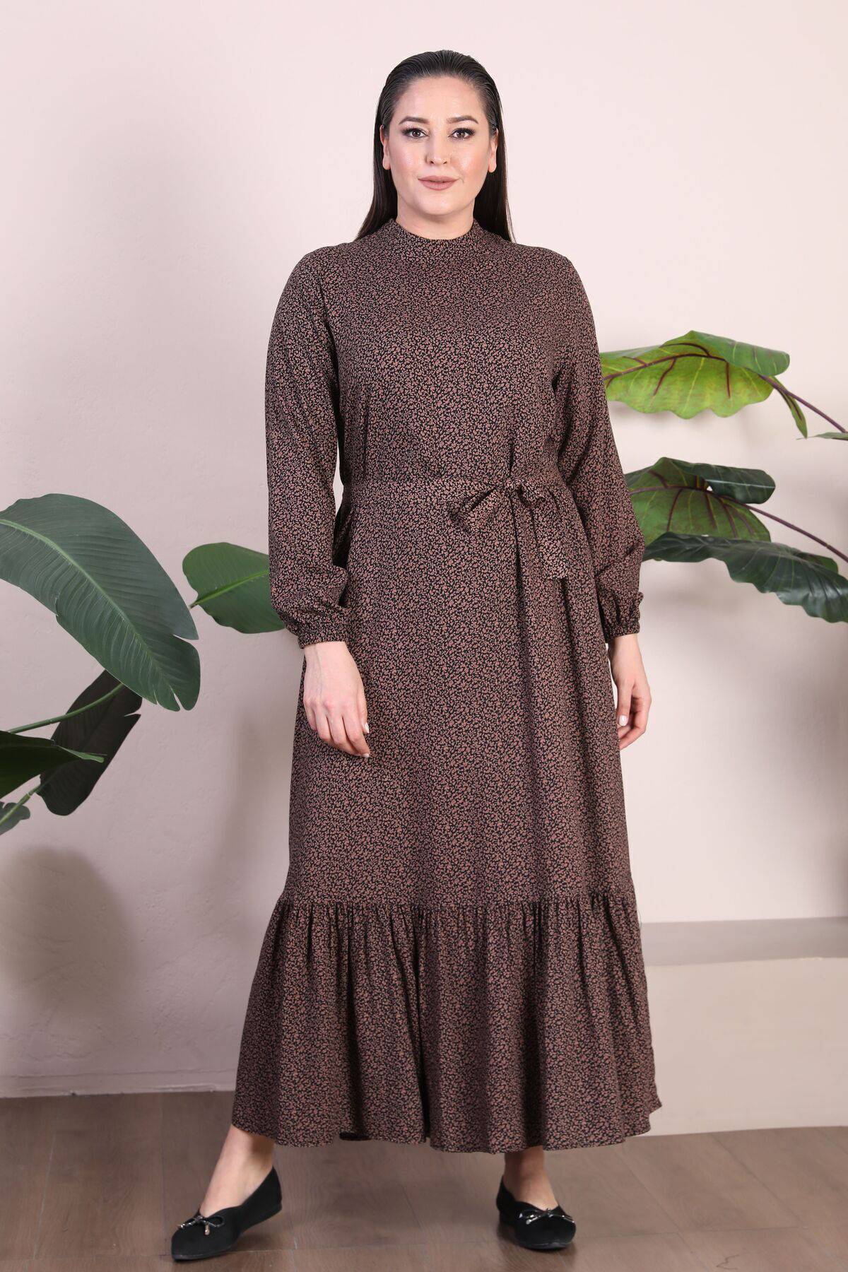 Kadın Tesettür Giyim Elbise Büyük Beden Giyim Hakim Yaka Çıtır De