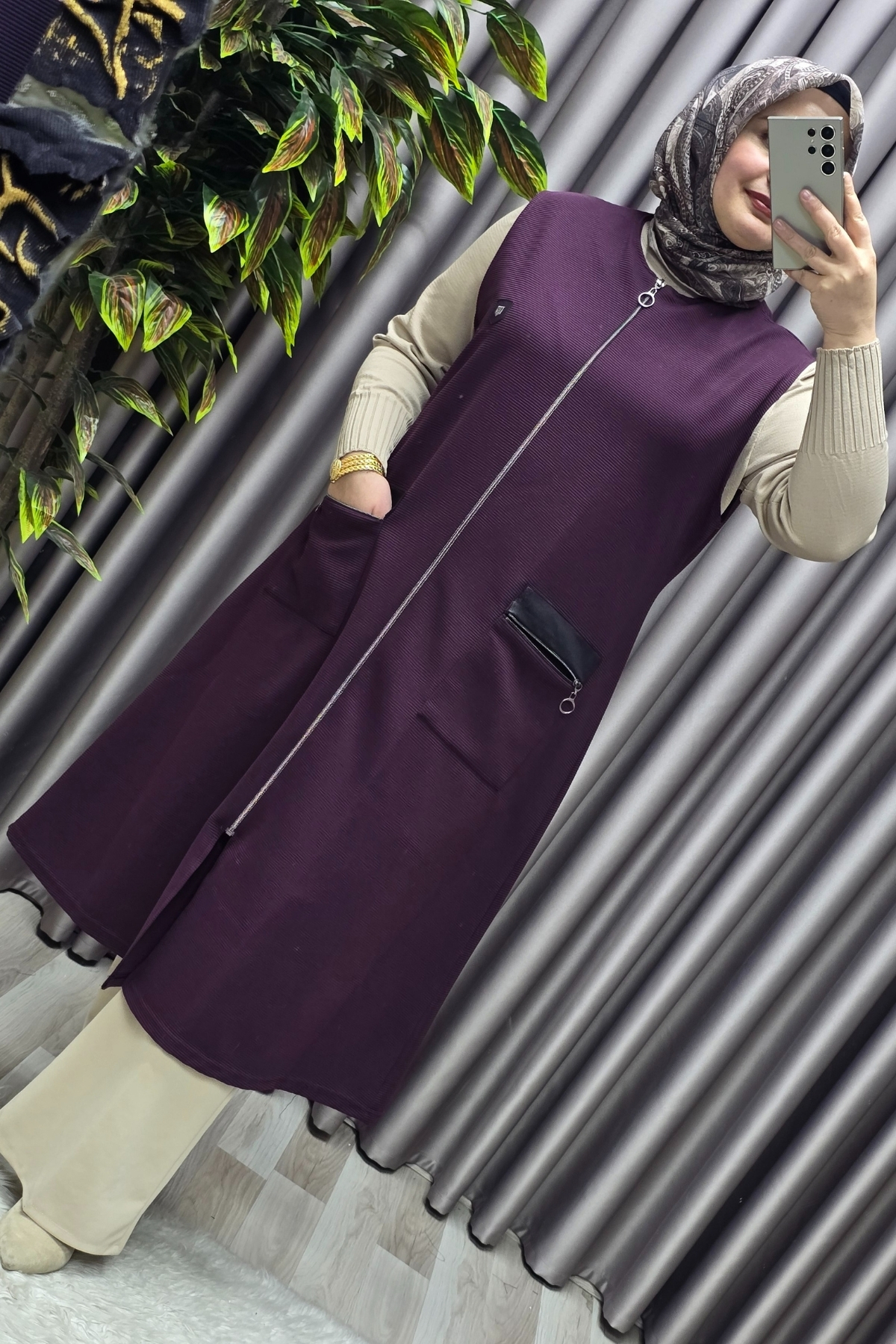 Elmas Tesettür Kadın Tesettür Giyim Büyük Beden Ottoman Yelek