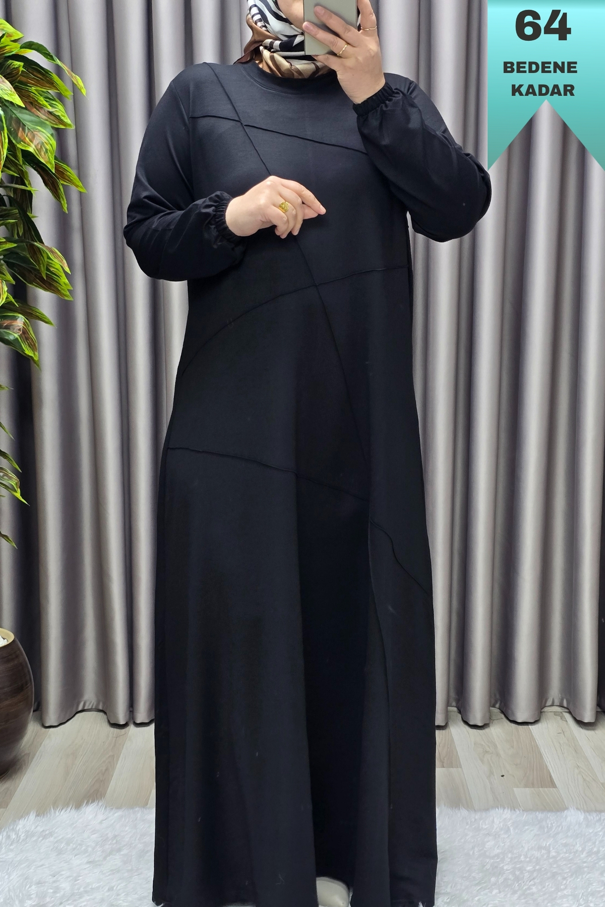 Kadın Tesettür Giyim Büyük Beden Çimalı Elbise