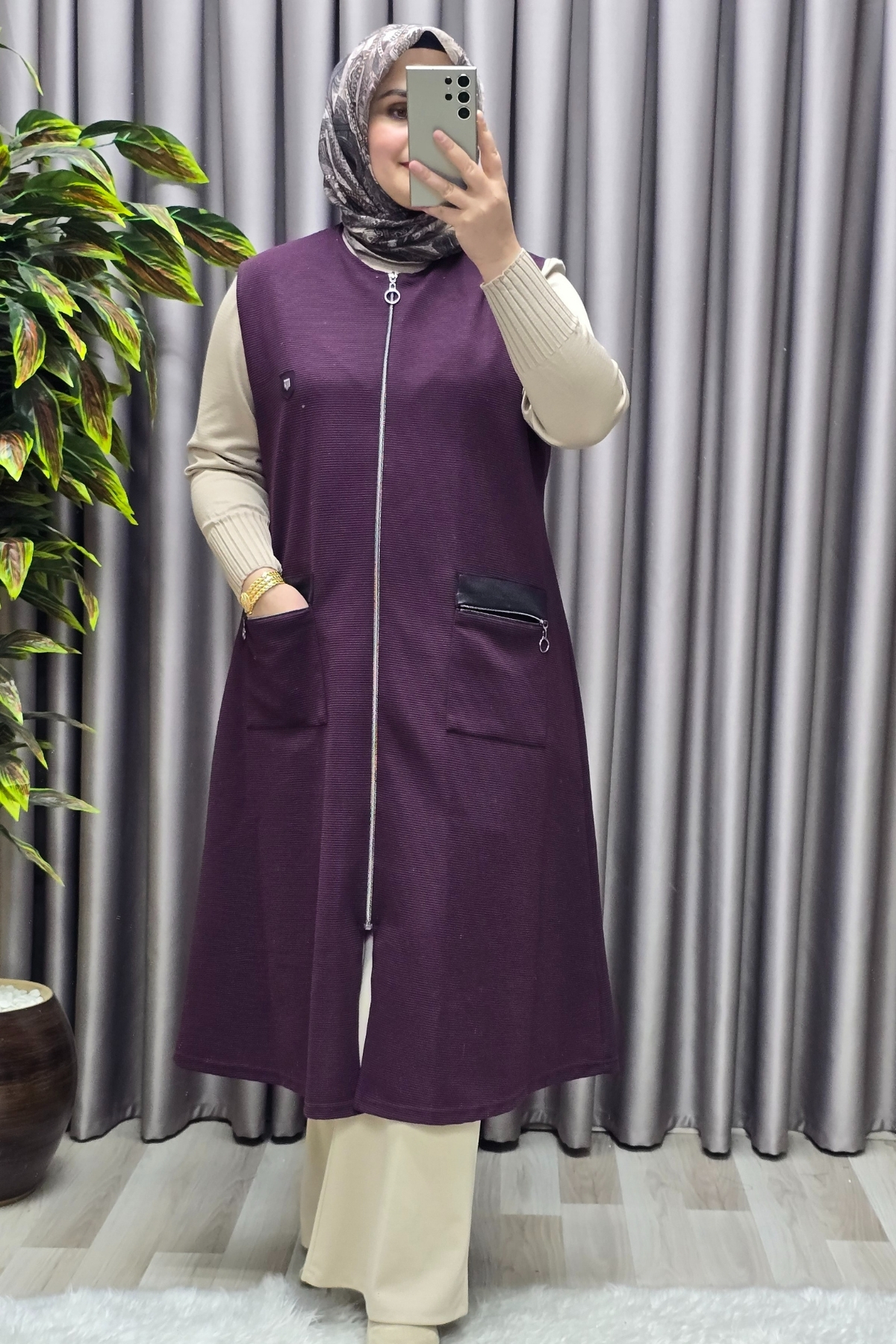 Elmas Tesettür Kadın Tesettür Giyim Büyük Beden Ottoman Yelek