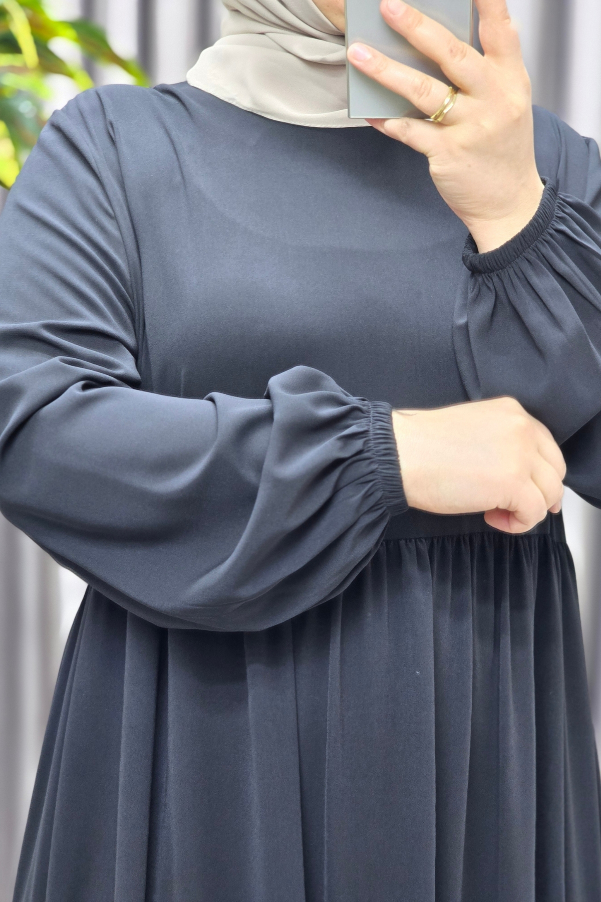 Kadın Tesettür Giyim Büyük Beden Endonezya Krebi Fırfırlı Elbise