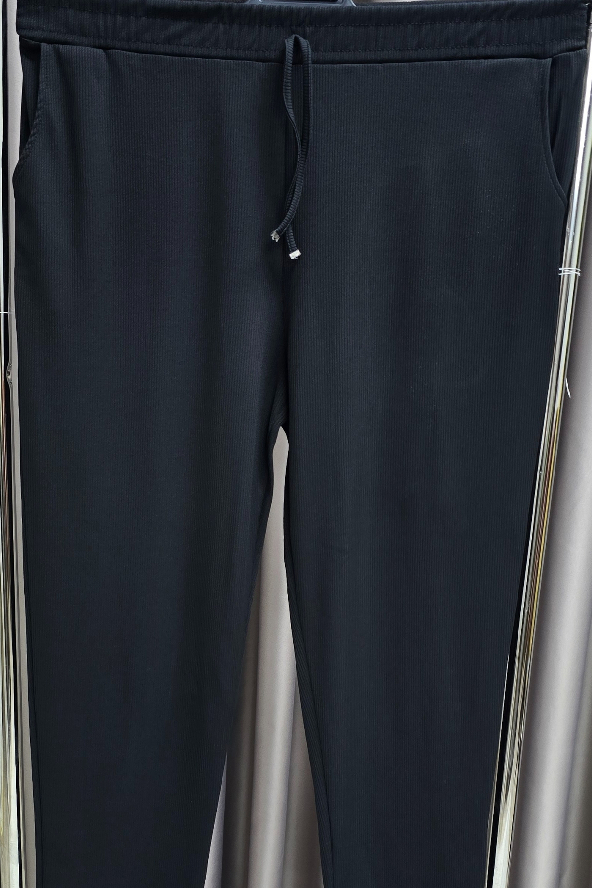 Kadın Tesettür Giyim Büyük Beden Fitilli Örme Pantolon