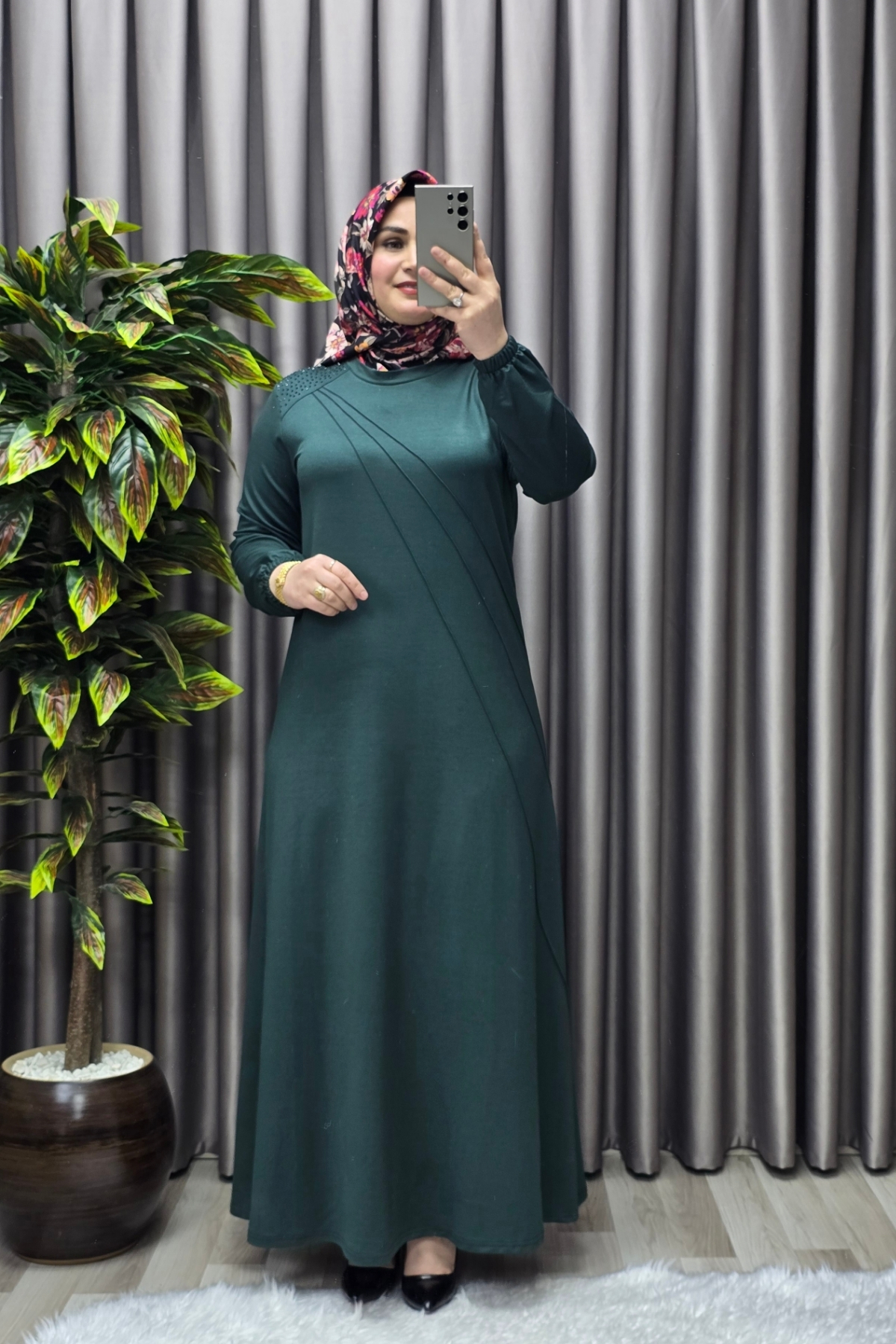 Kadın Tesettür Giyim Büyük Beden Eda Elbise