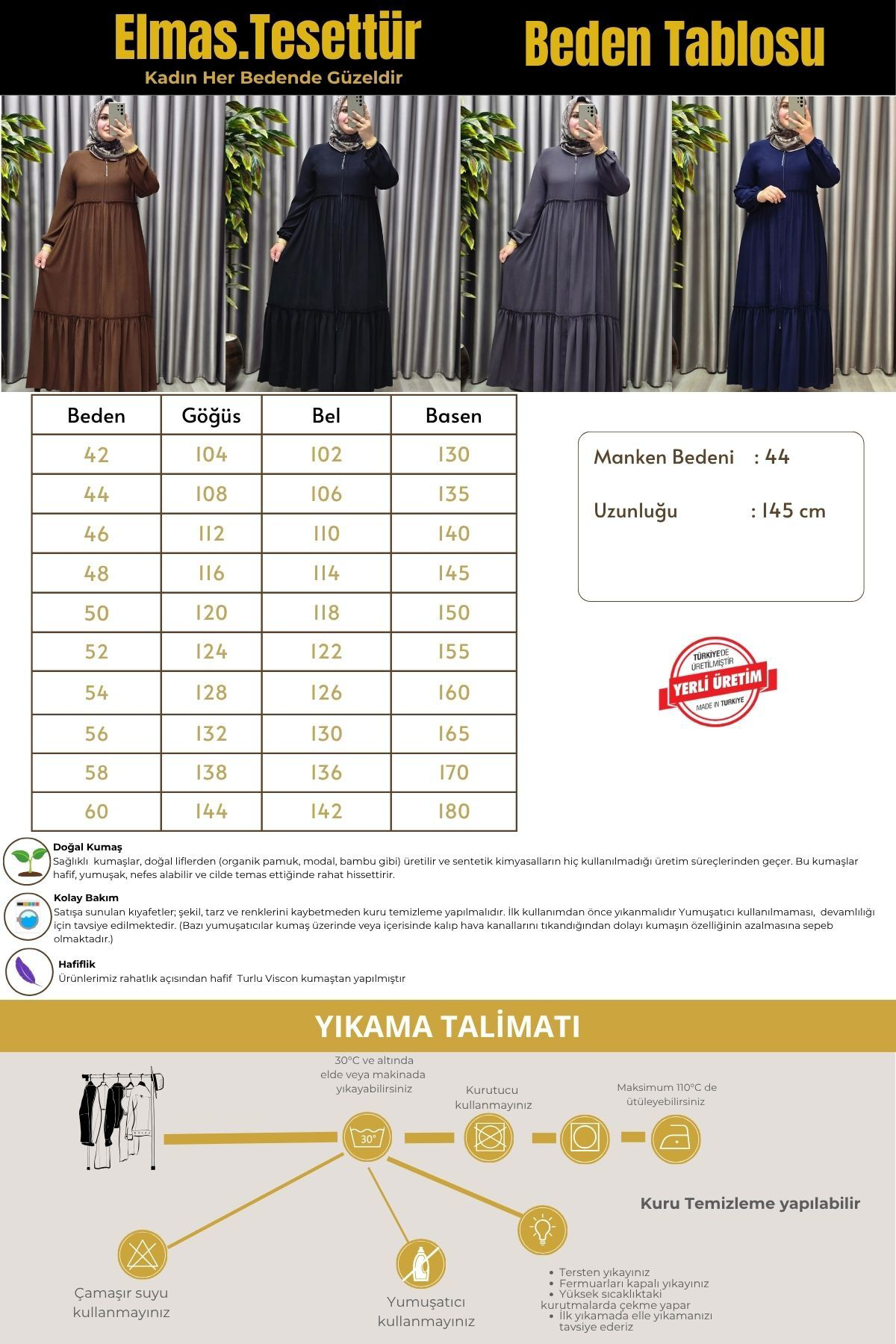 Kadın Tesettür Giyim Büyük Beden İki Katlı Ferace