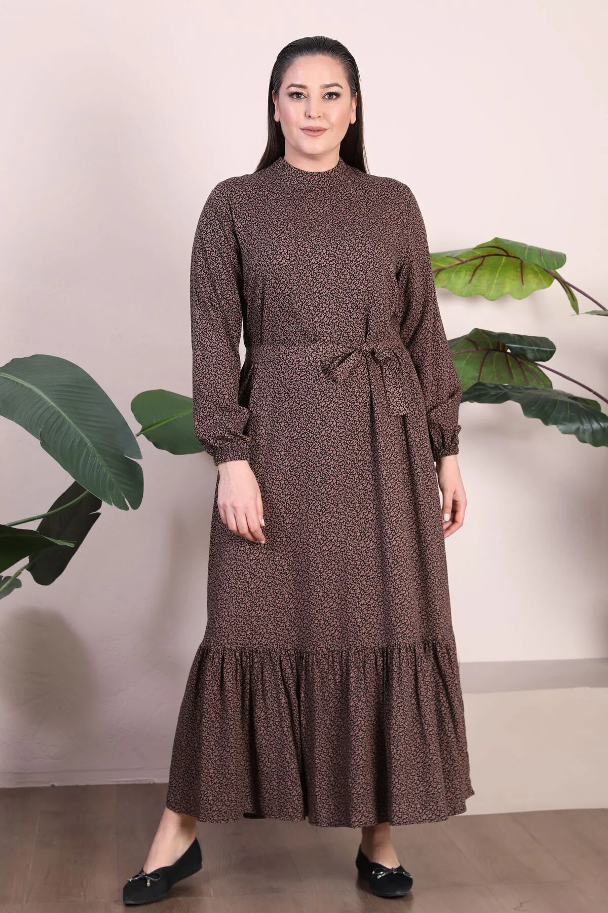 Kadın Tesettür Giyim Elbise Büyük Beden Giyim Hakim Yaka Çıtır De