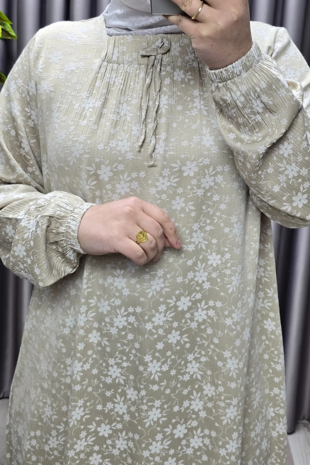 Kadın Tesettür Giyim Büyük Beden Tansel Keten Nida 2 Elbise