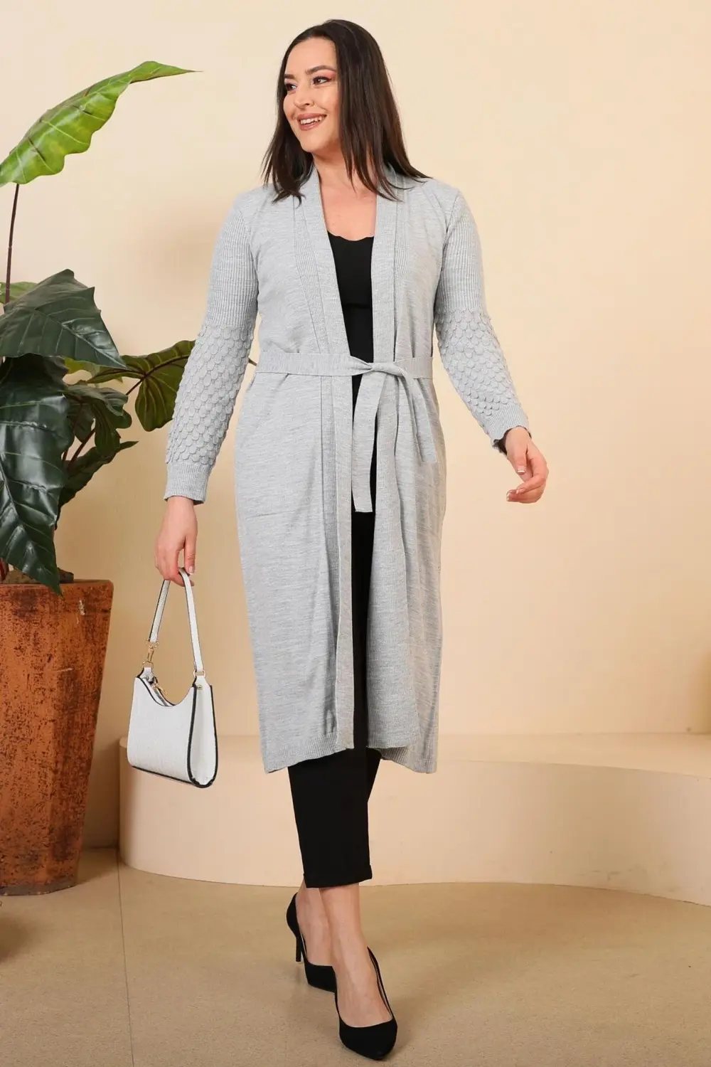 Kadin Tesettur Hirka Uzun Triko Kadin Anne Hirka