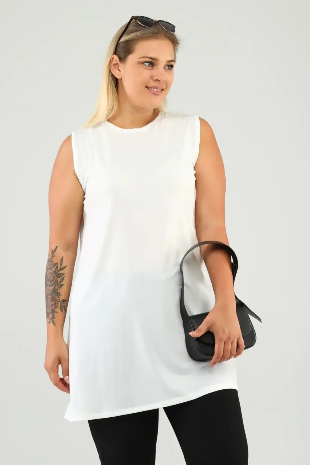 Kadin Tesettur Sıfır Kol Kurtarıcı Kolsuz Tunik