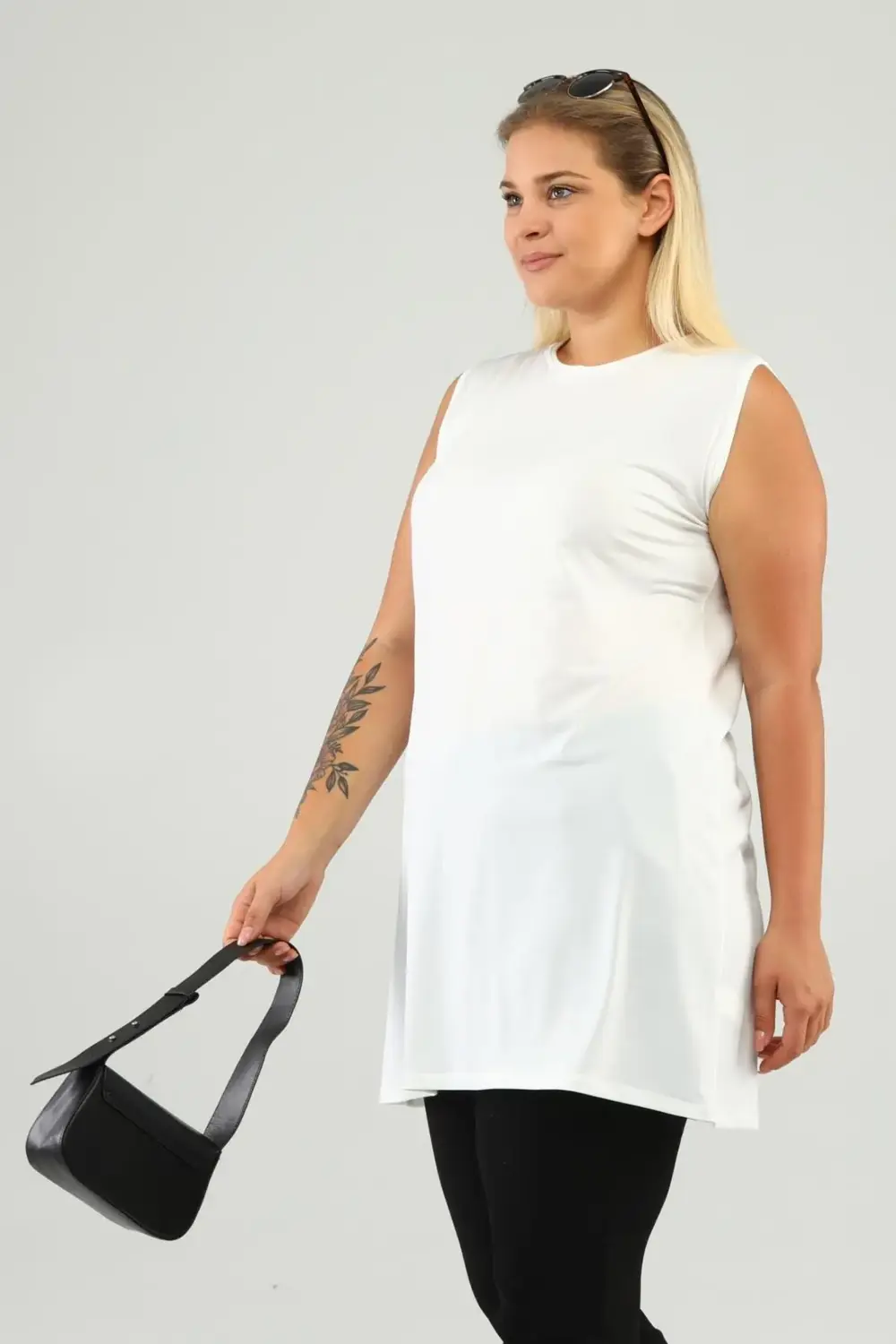 Kadin Tesettur Sıfır Kol Kurtarıcı Kolsuz Tunik