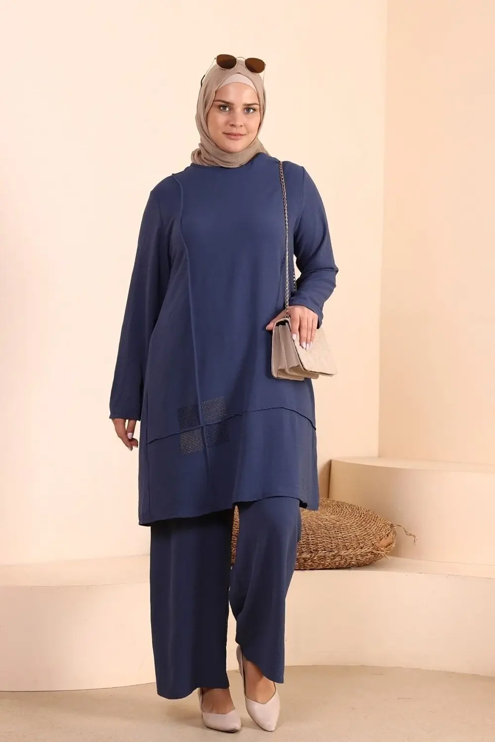 Kadin Tesettur Takim Buyuk Beden 2 Li Takim Tesettur Kombin Laciv