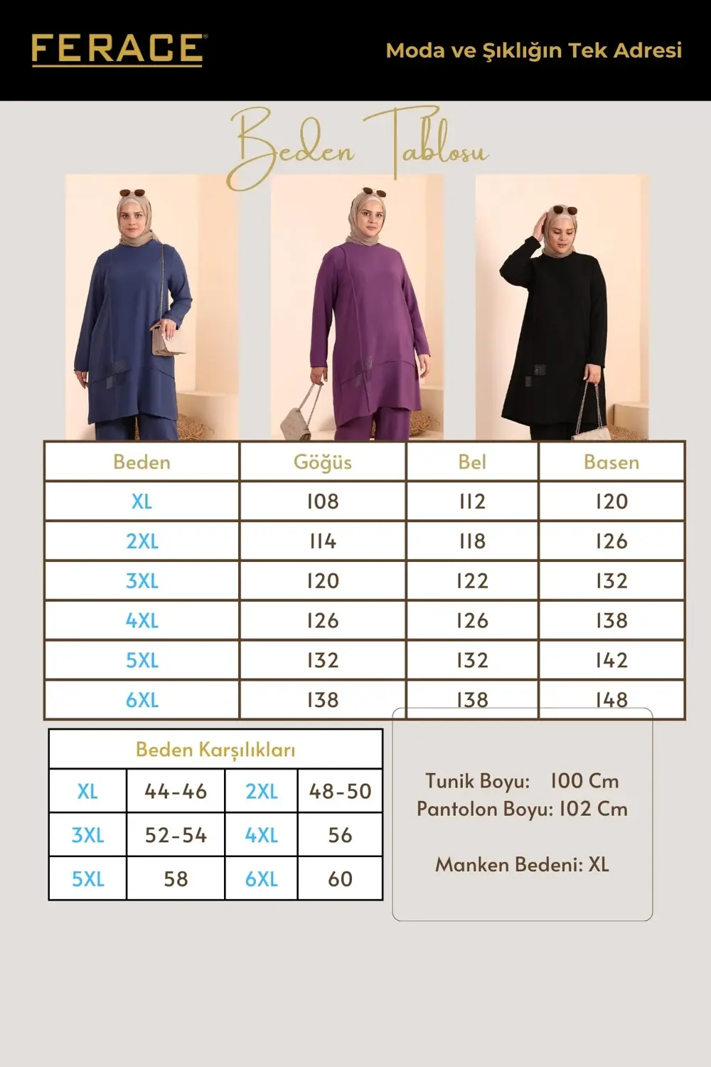 Kadin Tesettur Takim Buyuk Beden 2 Li Takim Tesettur Kombin Laciv