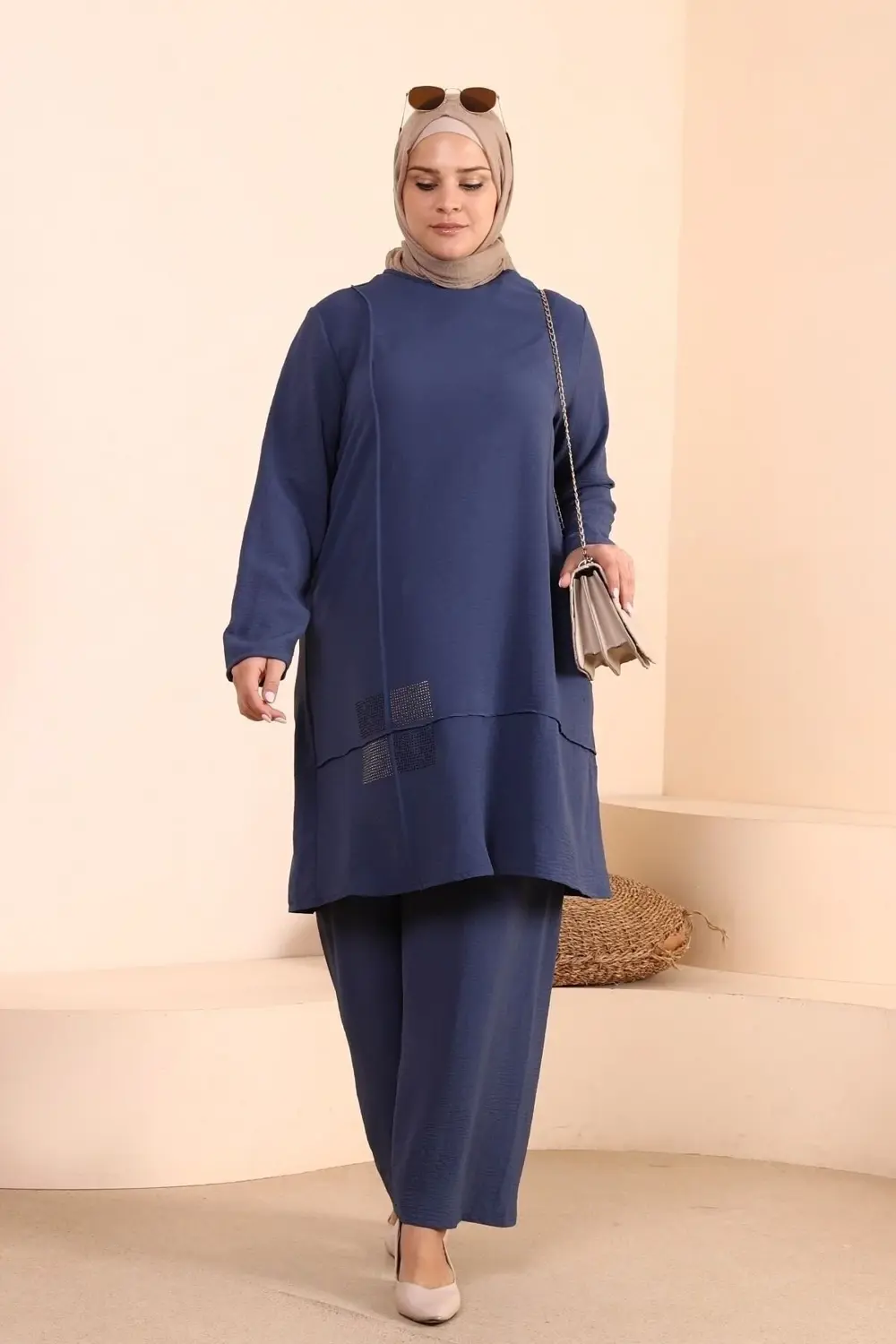 Kadin Tesettur Takim Buyuk Beden 2 Li Takim Tesettur Kombin Laciv