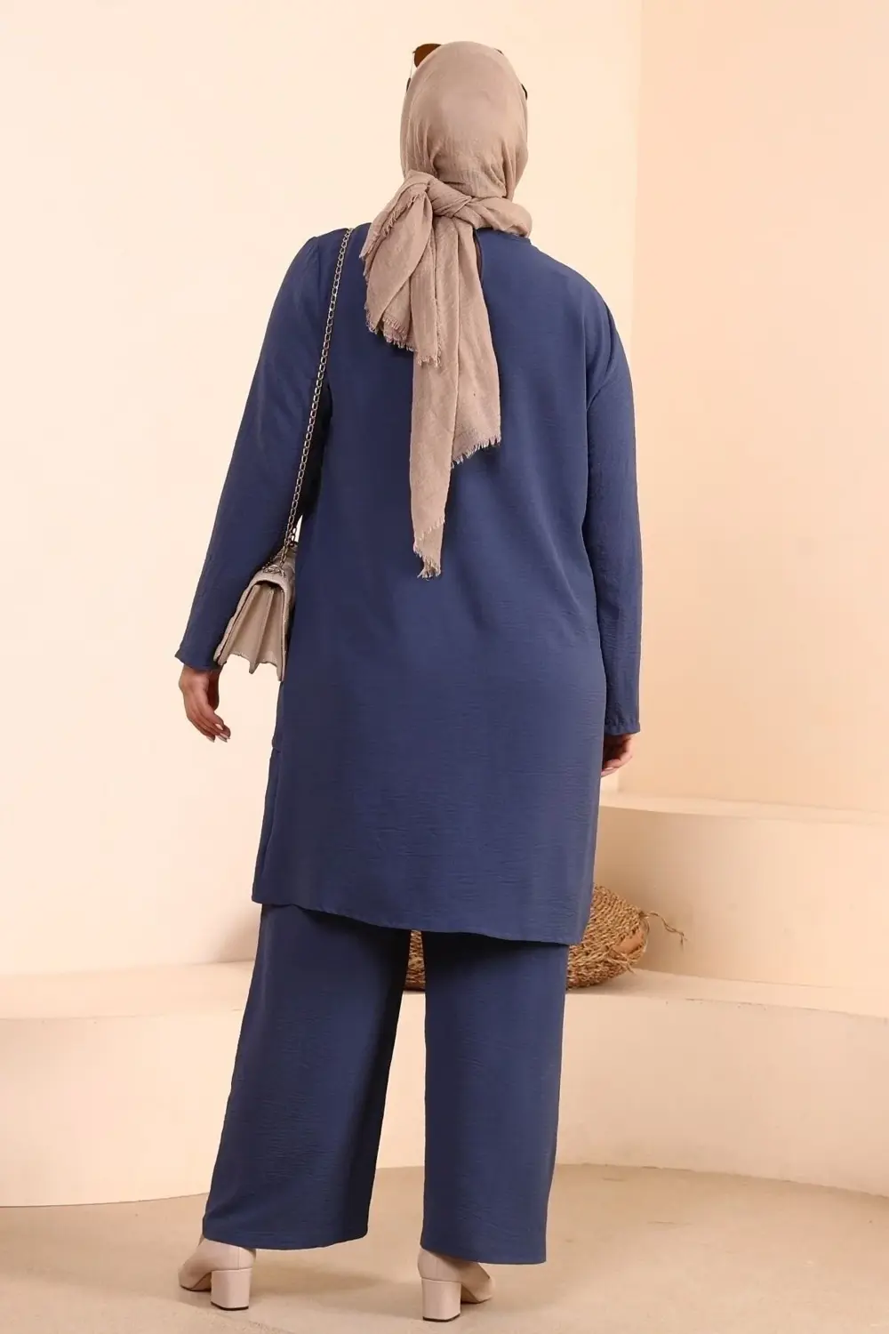 Kadin Tesettur Takim Buyuk Beden 2 Li Takim Tesettur Kombin Laciv