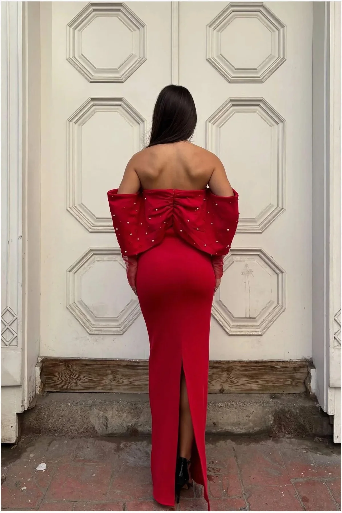 Kadın Trend Model Esnek Tül Kumaş Straplez Abiye Elbise Kadın Trend Model Esnek Tül Kumaş Straplez Abiye Elbise