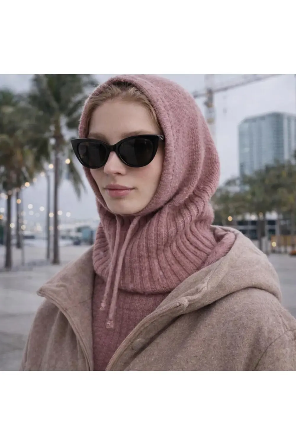 Kadın Triko Örme Trend Balaklava, Balaklava, Bere, Kışlık Popüler