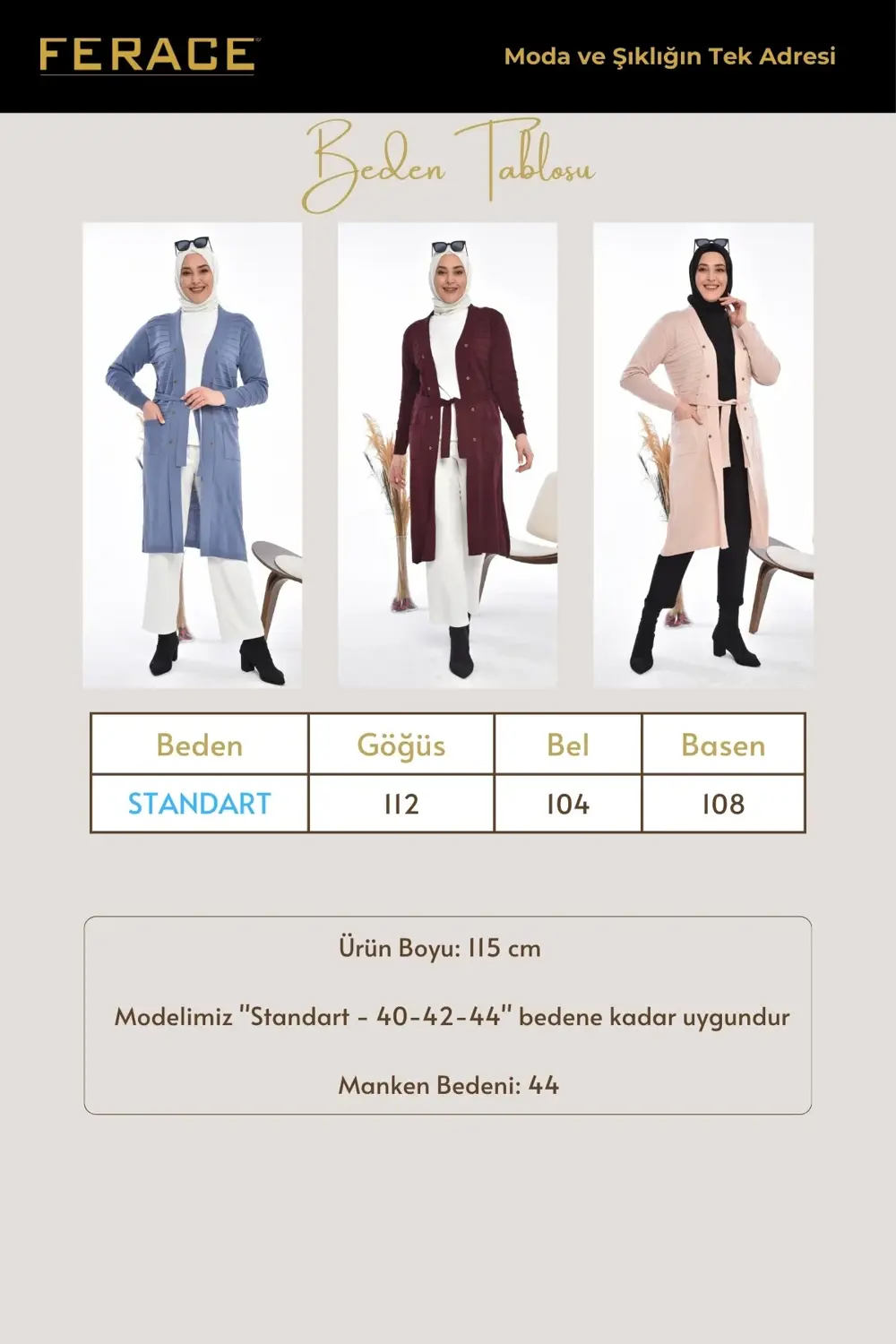 Kadın Triko Uzun Hırka Cepli V Yaka