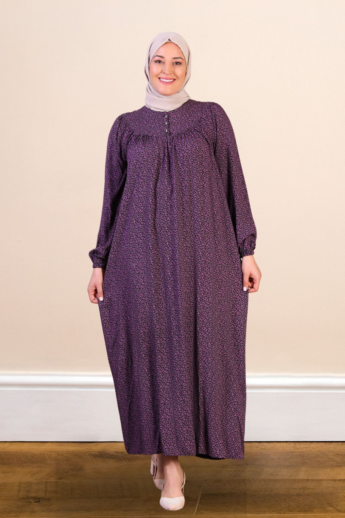 Kadın Uzun Çıtır Desen Yazlık Elbise