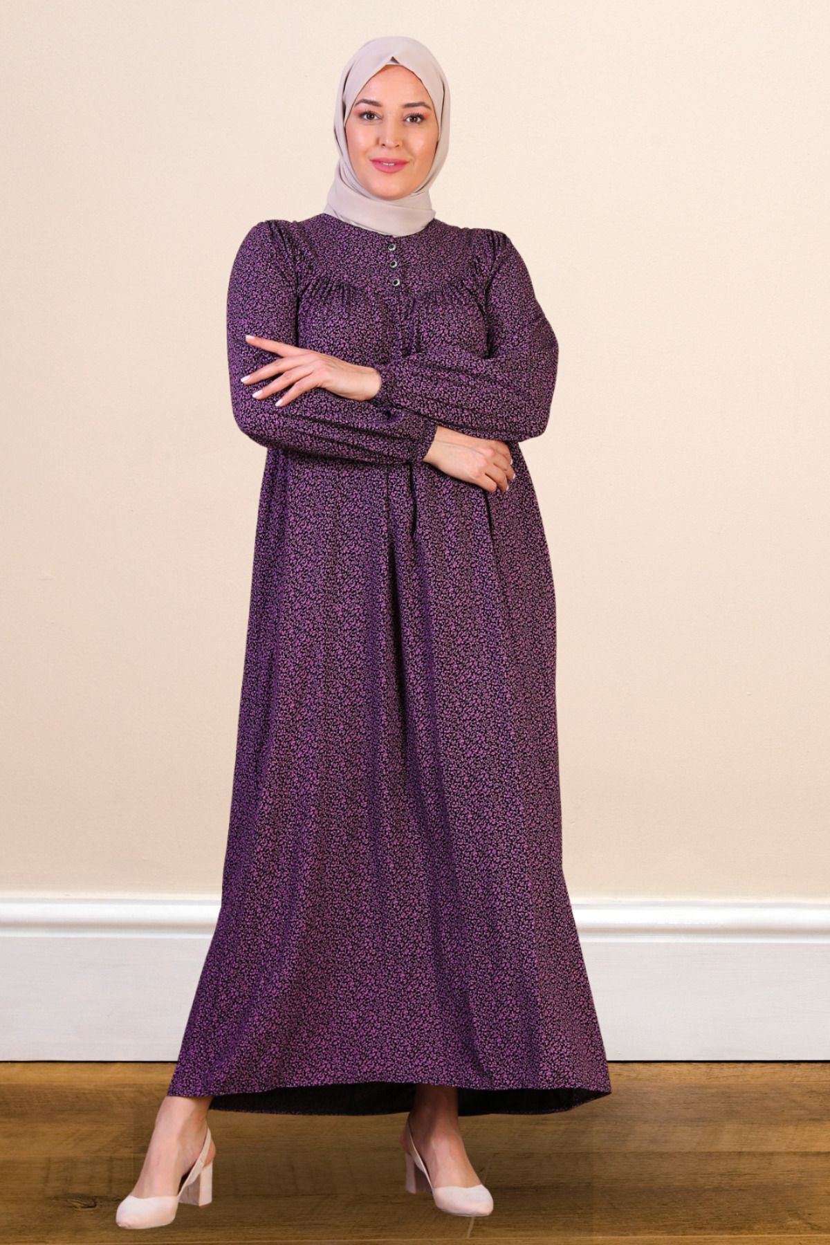 Kadın Uzun Çıtır Desen Yazlık Elbise