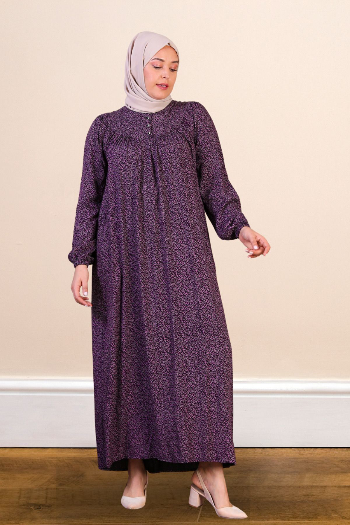 Kadın Uzun Çıtır Desen Yazlık Elbise