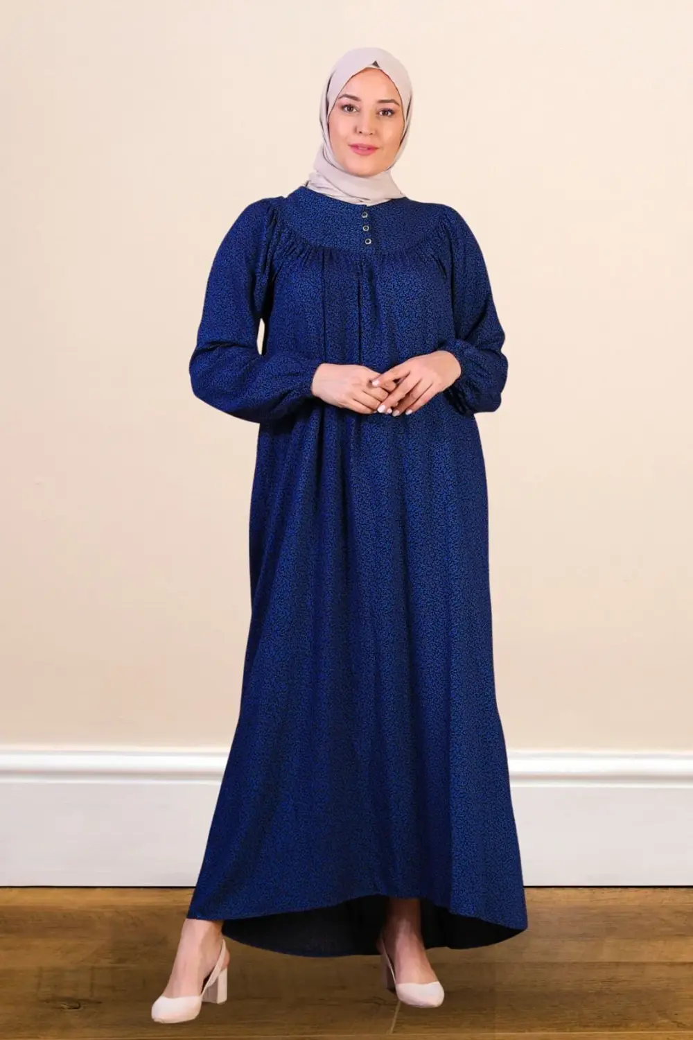 Kadın Uzun Çıtır Desen Yazlık Elbise