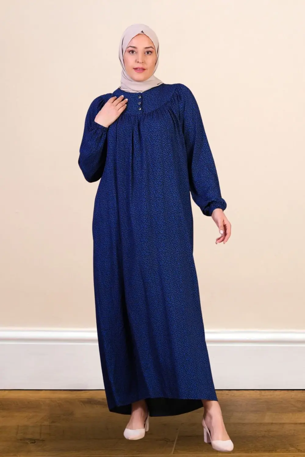 Kadın Uzun Çıtır Desen Yazlık Elbise