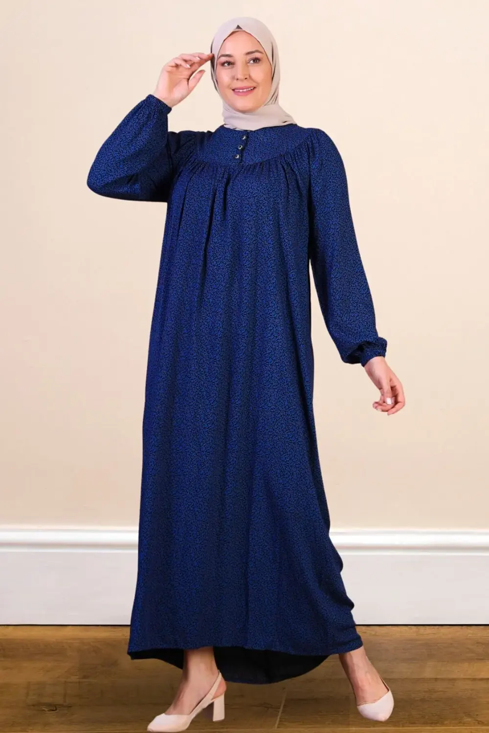 Kadın Uzun Çıtır Desen Yazlık Elbise