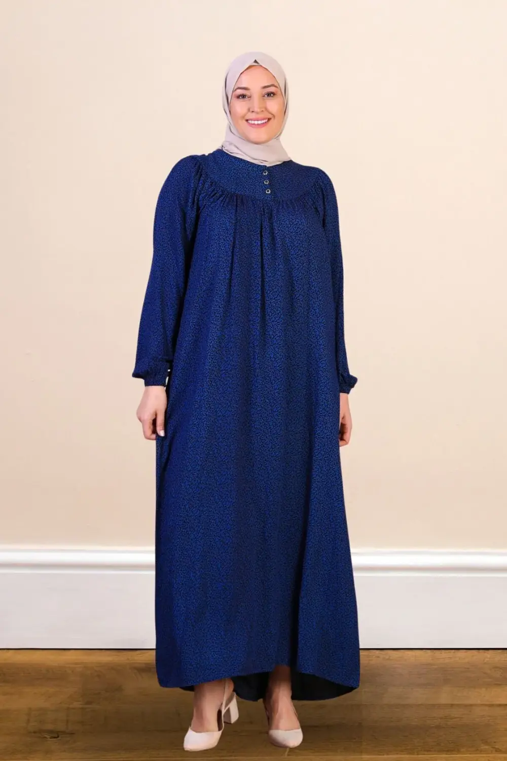 Kadın Uzun Çıtır Desen Yazlık Elbise